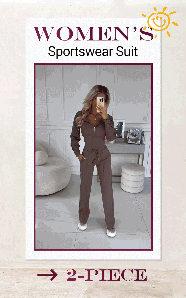 Animated view of the women's two-piece sportswear set
