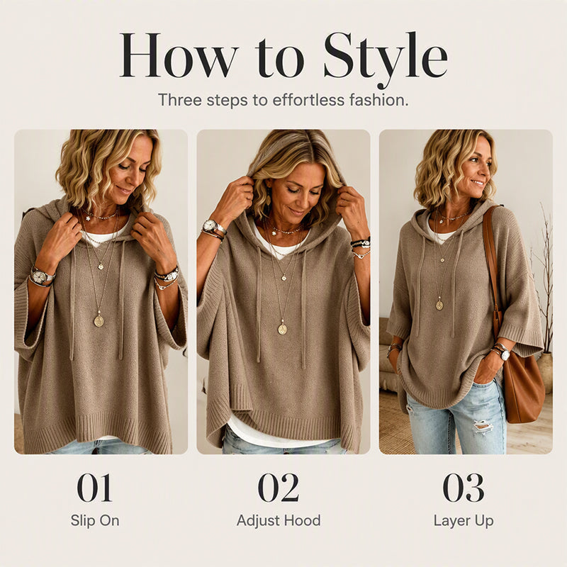 Women's hooded drawstring knit pullover product image 8