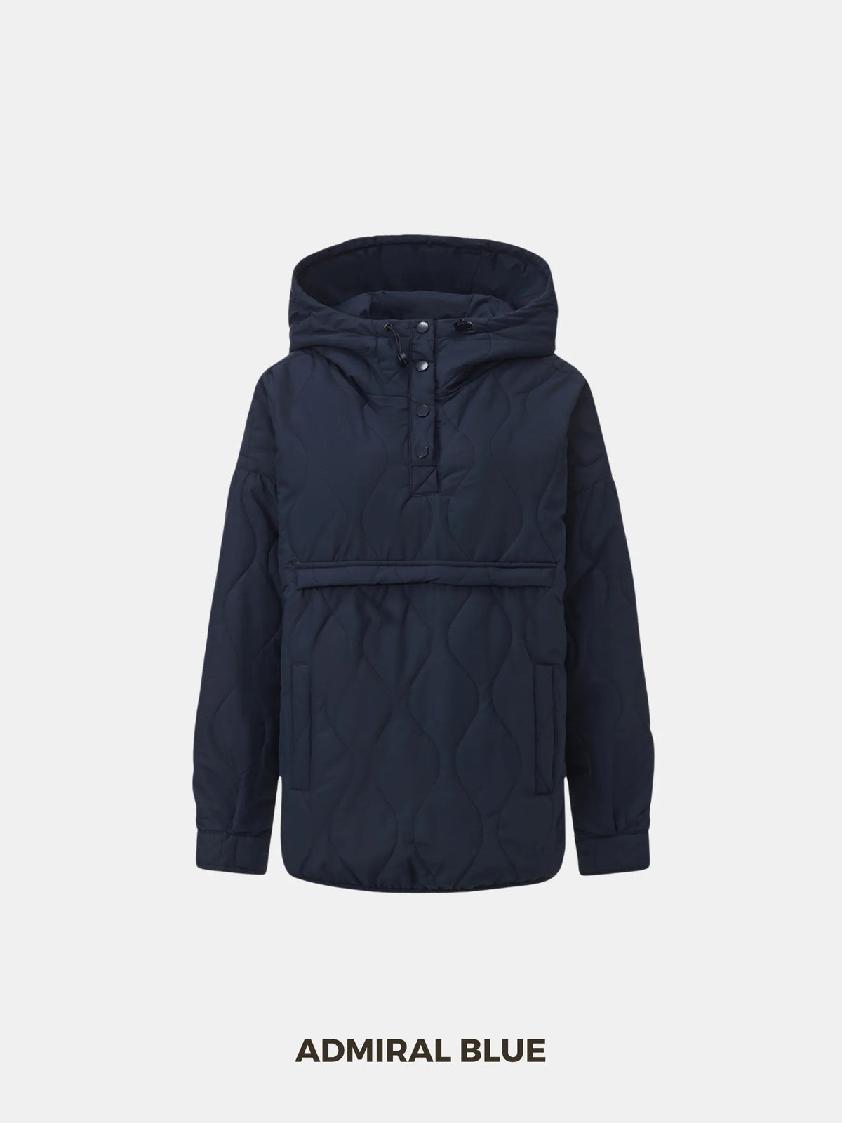 Unisex packable quilted puffer hoodie in admiral blue